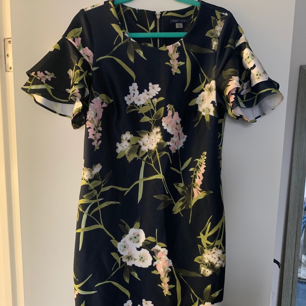 Tommy Hilfiger Floral Ruffle Sleeve Dress